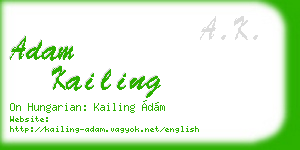 adam kailing business card